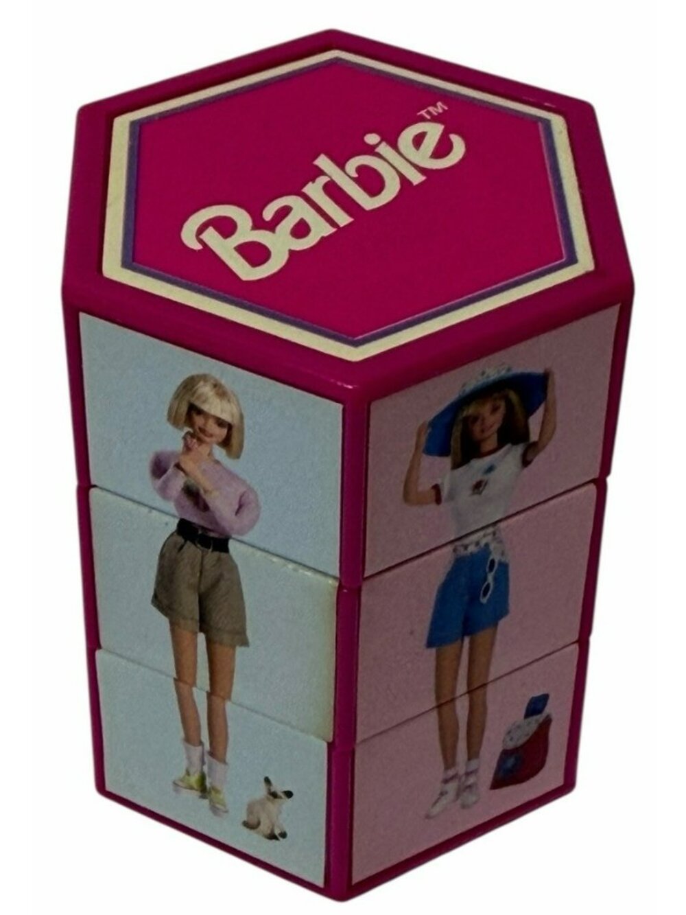 Vintage 1998 Barbie Twist & Turn Designer Toy Mini Mattel Hexagonal Toy Puzzle
